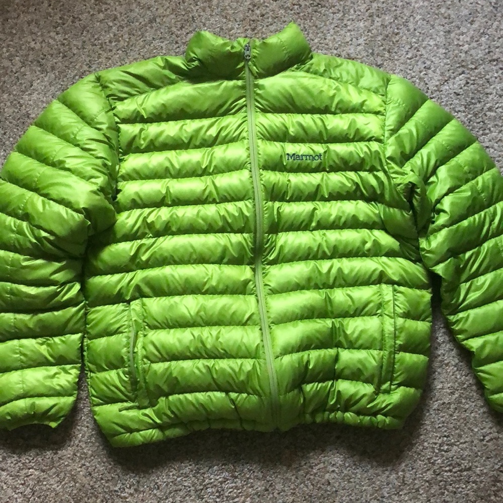 Marmot Lime green puffer jacket men’s XXL